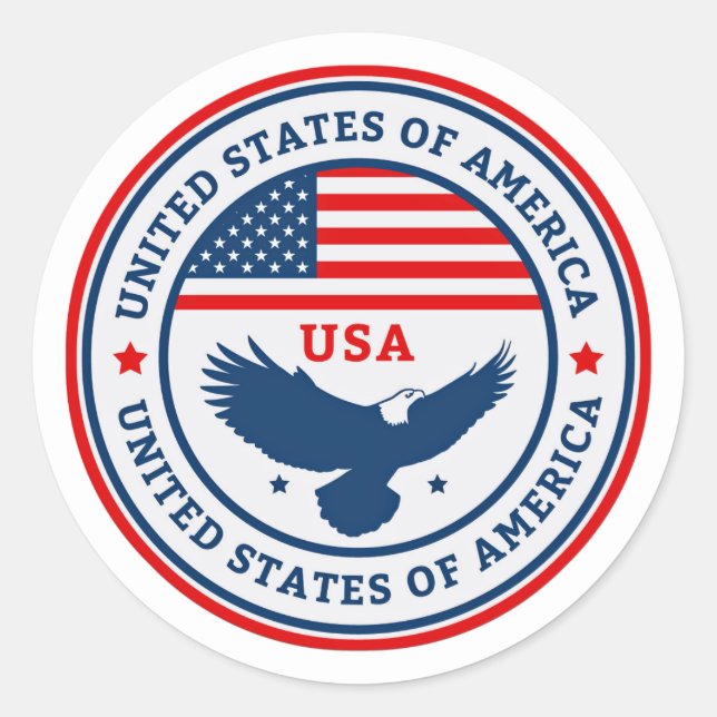 Sticker de phoque aigle patriotique USA (Devant)