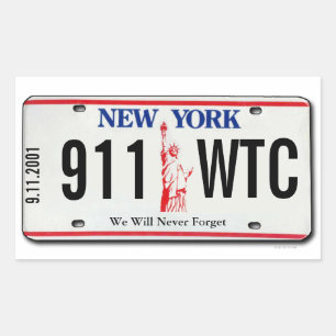 Sticker de plaque de licence 911 Memorial NY 1