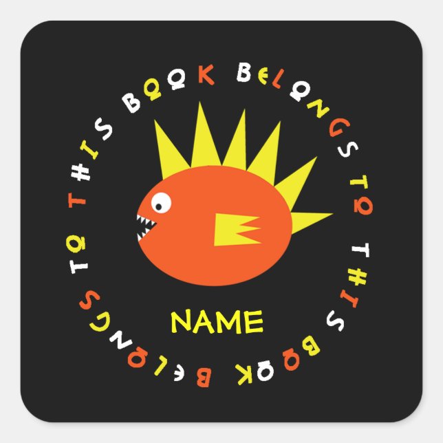 Sticker de poisson effrayant personnalisé (Devant)