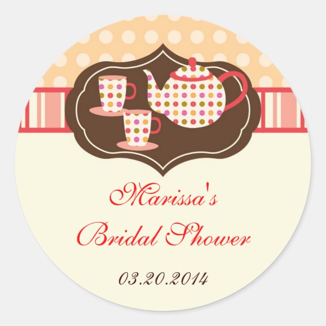 Sticker de pot de thé pois (Devant)