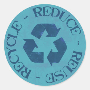 Sticker de recyclage en relief (bleu)