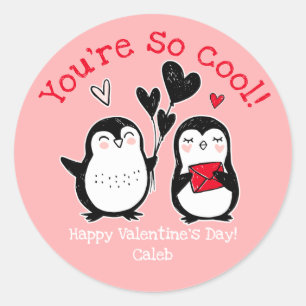 Sticker de Saint-Valentin Doodin Penguin
