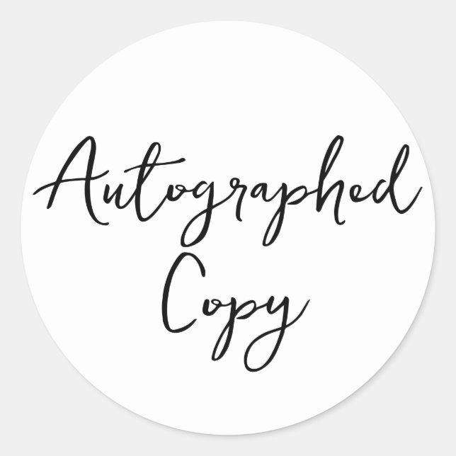 Sticker de script minimaliste de copie autographié (Devant)