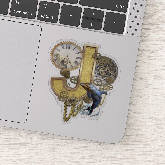 Sticker de sculpture Steampunk Capital J (Détail)