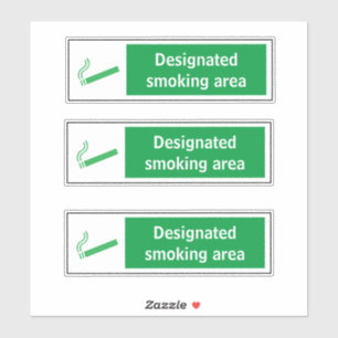 Sticker de sécurité de zone fumeurs désigné