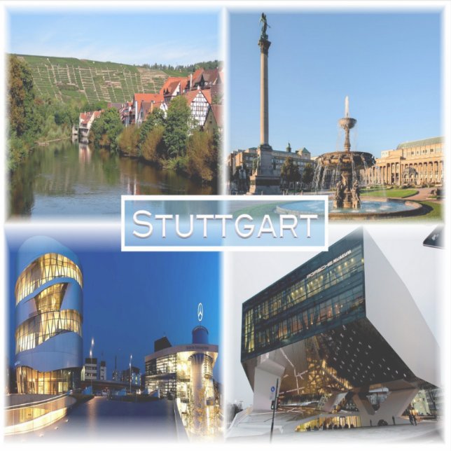 Sticker DE Stuttgart - Rivière Neckar - Schlossplatz - (Devant)
