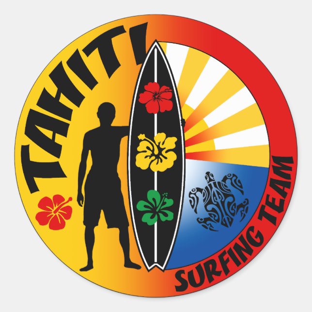 Sticker de surf Tahiti (Devant)