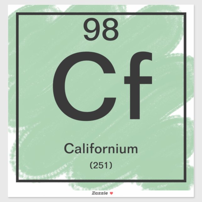 Sticker de table périodique - Californie (Feuille)