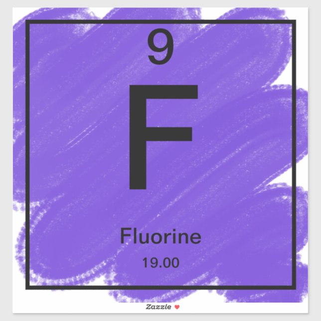 Sticker de table périodique - Fluorine (Feuille)