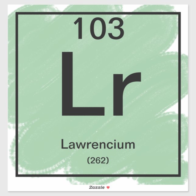 Sticker de table périodique - Lawrencium (Feuille)