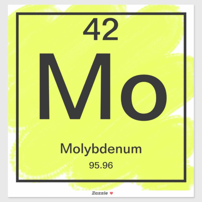 Sticker de table périodique - Molybdène (Feuille)