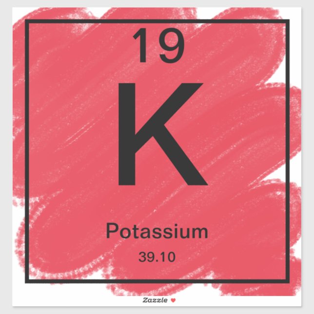 Sticker de table périodique - Potassium (Feuille)