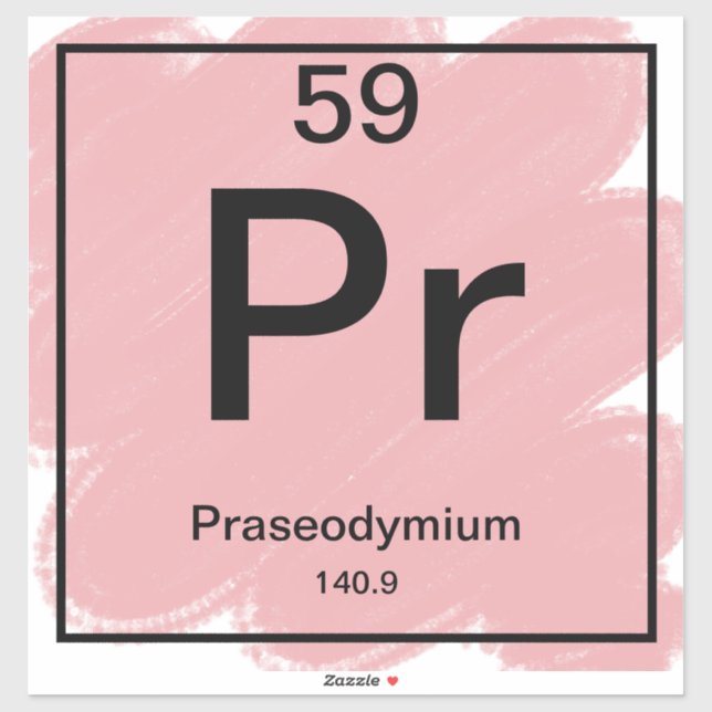 Sticker de table périodique - Praseodymium (Feuille)