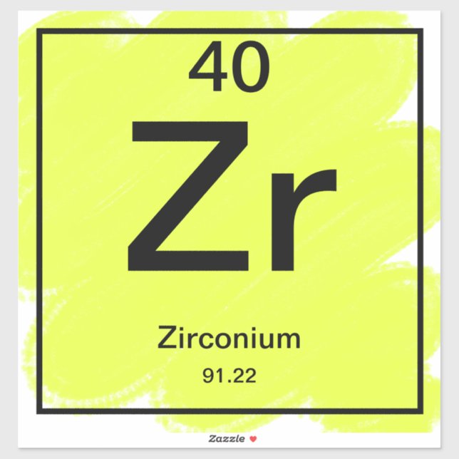 Sticker de table périodique - Zirconium (Feuille)