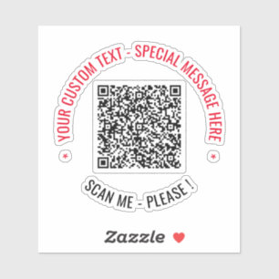 Sticker de texte personnalisé QR Code Scan Info