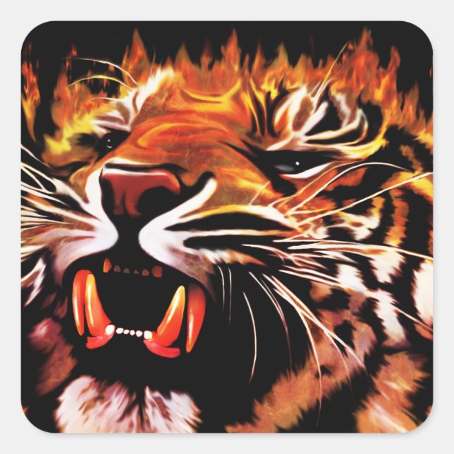 Sticker de tigre de puissance de feu (Devant)