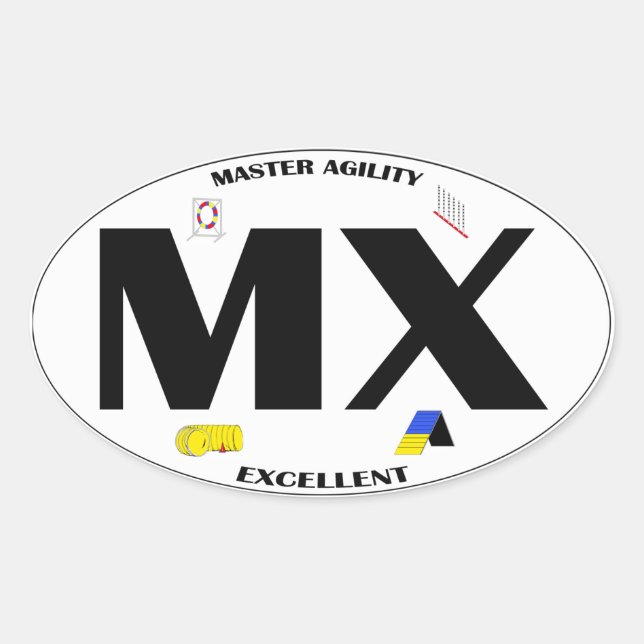 Sticker de titre de l'agilité du chien MX (Devant)