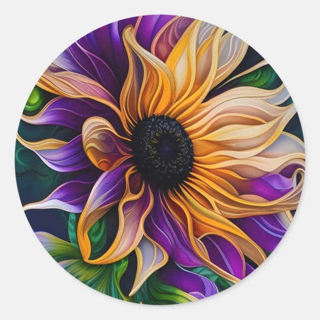 Sticker de tournesol violet et or (Devant)