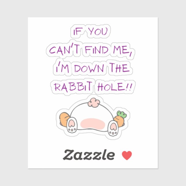 STICKER DE TROUS DE RABBIT FUNNY (Feuille)