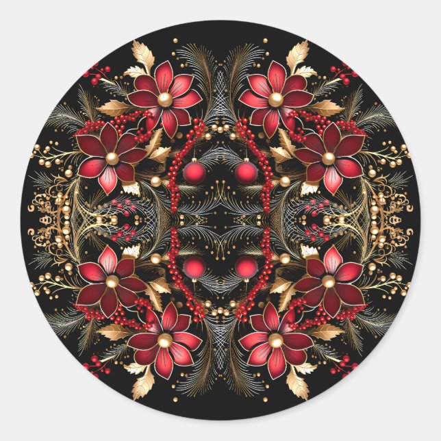 Sticker de vacances aux fleurs rouges (Devant)