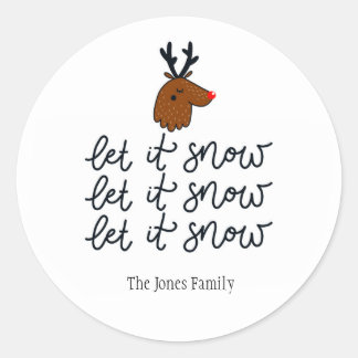 Sticker de vacances personnalisé 'Let it Snow' ou 