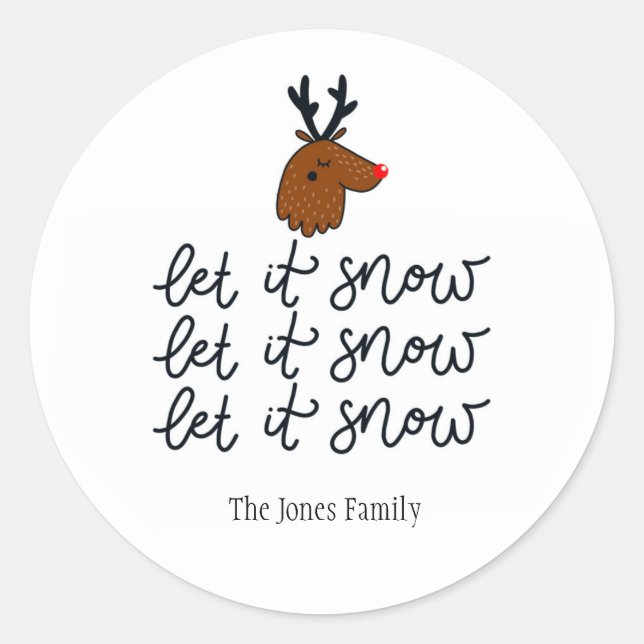Sticker de vacances personnalisé 'Let it Snow' ou  (Devant)