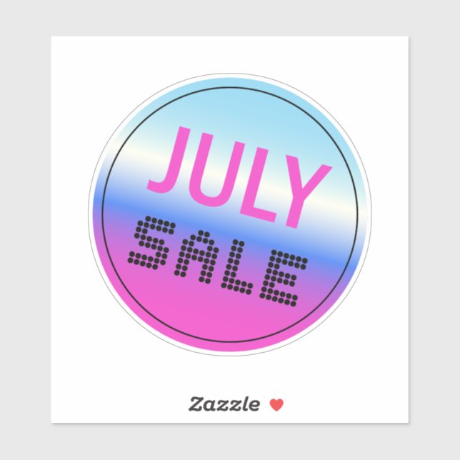 Sticker de vente juillet Dégradé holographique (1p (Feuille)