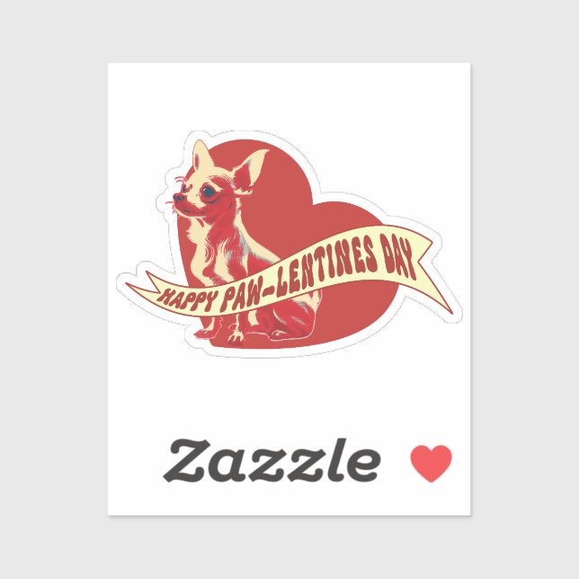 Sticker de vinyle de jour de Chihuahua Pawlentine (Feuille)