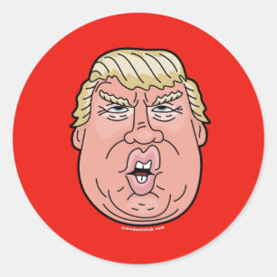Sticker de visage de dessin animé Donald J. Trump