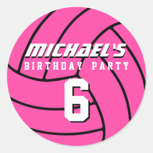Sticker de volley-ball rose Sports Anniversaire de