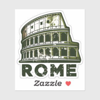 Sticker de voyage de Rome avec Lan italien Iconiqu