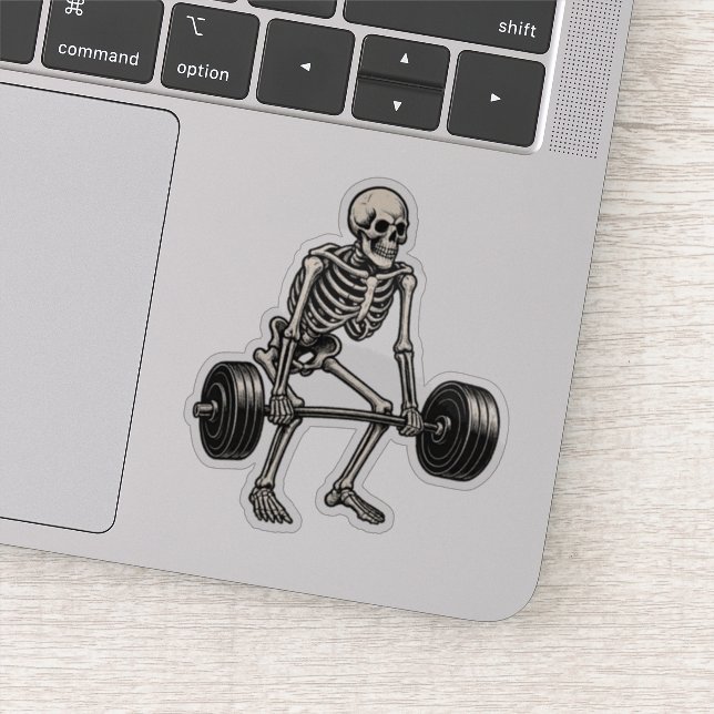 Sticker Deadlift Bodybuilding Skeleton - Lifting Gym Humor (Détail)