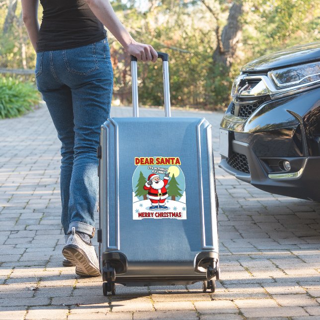 Sticker Dear santa its actually a funny storychristmas dog (Valise Insitu)
