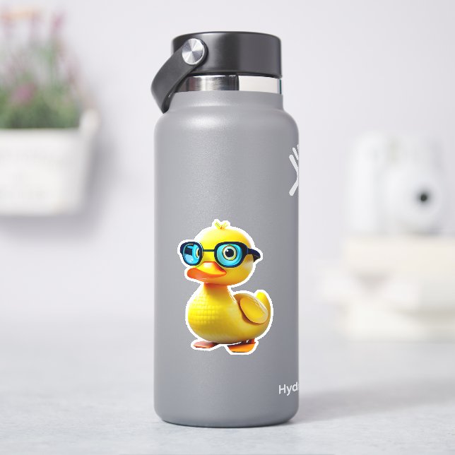 Sticker Décal de canard blanc mignon (HydroFlask)