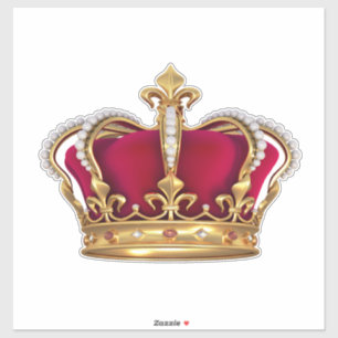 Sticker Décal de couronne de fleurs de lis dorées