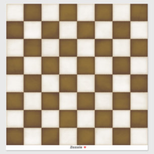 Sticker Décalque de damier sur mesure marron et blanc anti