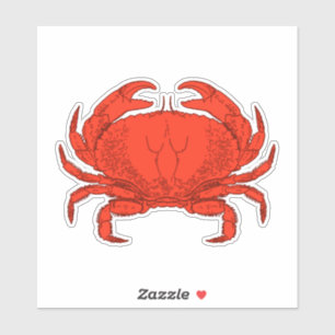 Sticker Décalque rouge de vinyle de crabe