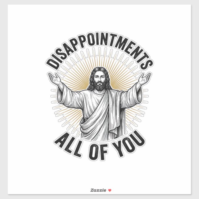 Sticker Déceptions Vous Tous Chemise Religieuse Vintage (Feuille)