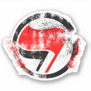 Sticker Déchiré drapeau d'action anti-fasciste
