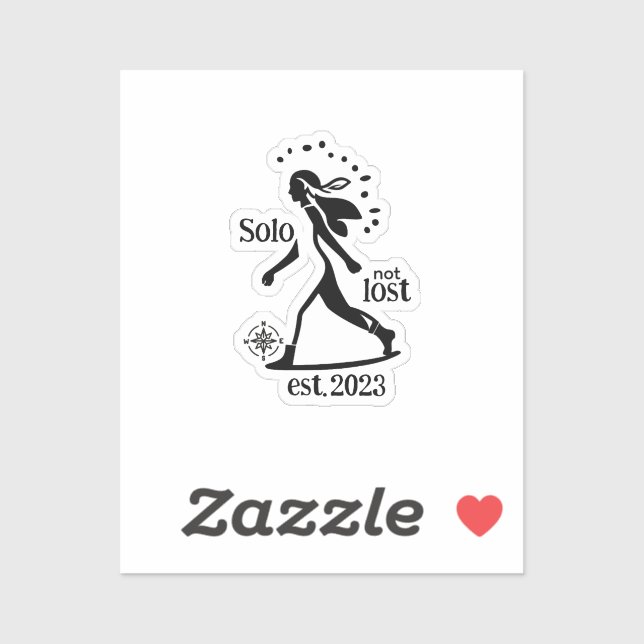 Sticker Déclaration de voyageur solo confiant  (Feuille)
