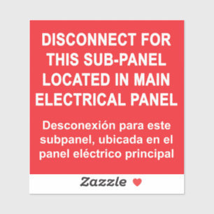Sticker Déconnexion pour le sous-panneau situé dans le pan