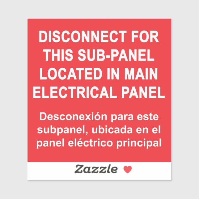 Sticker Déconnexion pour le sous-panneau situé dans le pan (Feuille)