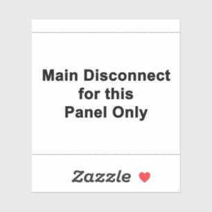 Sticker Déconnexion principale pour ce panneau uniquement