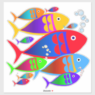 Sticker Décor Art Poisson Coloré