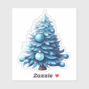 Sticker Décor Festive Blue Christmas Tree