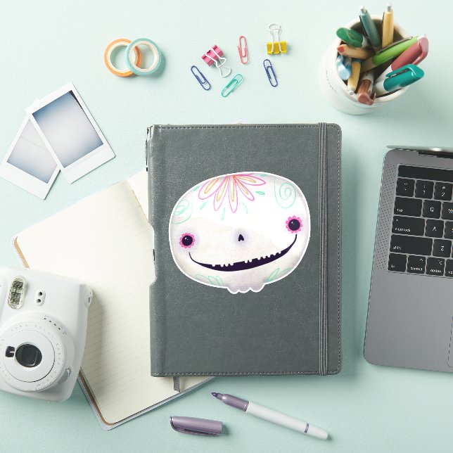 Sticker Décor Halloween Cute Sugar Éffrayant SKull (Couverture iPad)