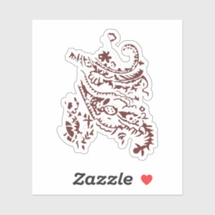 Sticker Décor rouge orangé