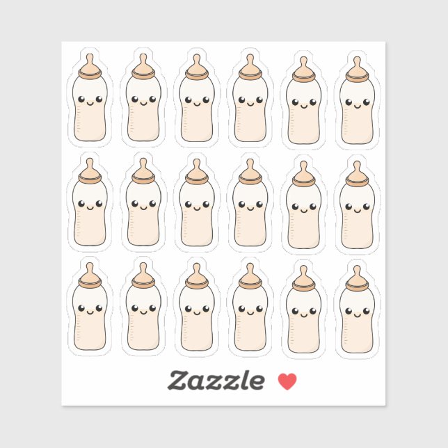 Sticker Décoration de Baby Shower Biberon de Lait pour Béb (Feuille)