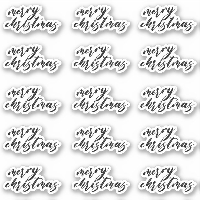 Sticker Décoration de courrier heureux de Noël Script (Devant)