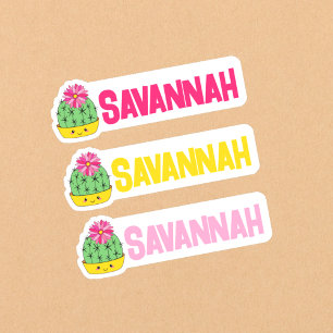 Sticker Découpage de l'amoureux du cactus joyeux Nom Savan